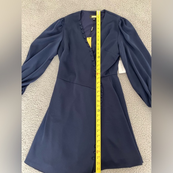 Alexia Admor New York Arya Arya Button Front Navy Blue Wrap Dress Size 12 NWT - Picture 7 of 9